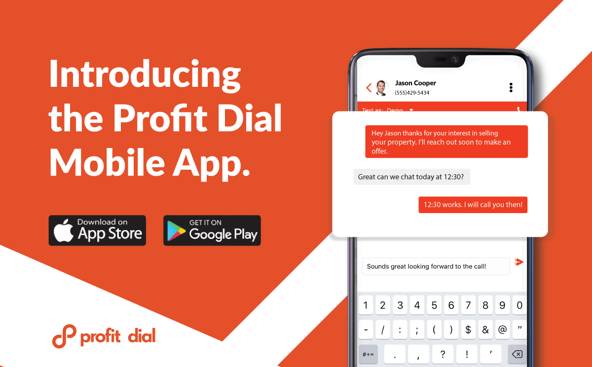 Graphic to announce the Profit Dial Mobile App which can be used in your call tracking system. 