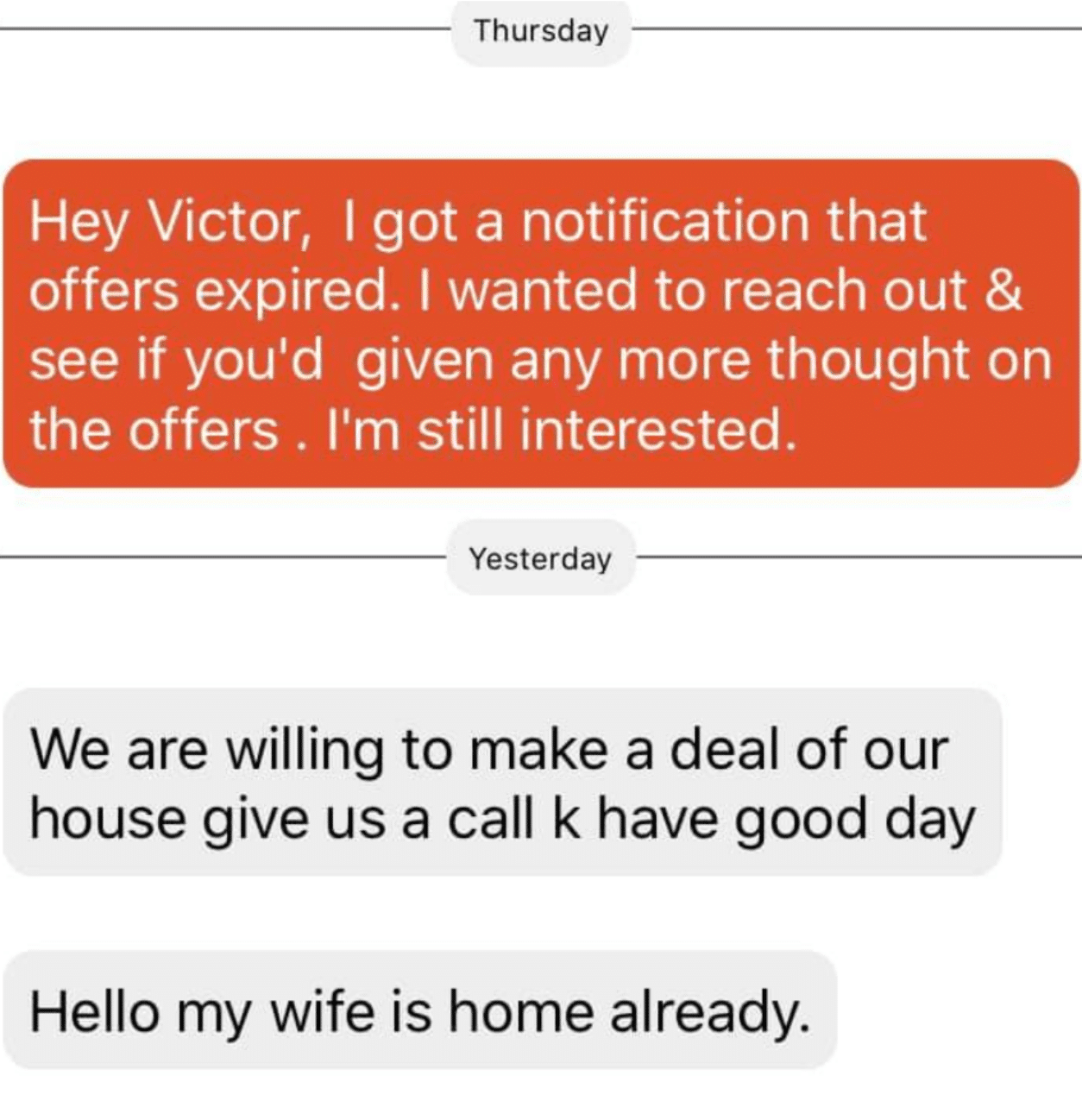 another real life example of text message marketing for real estate investors