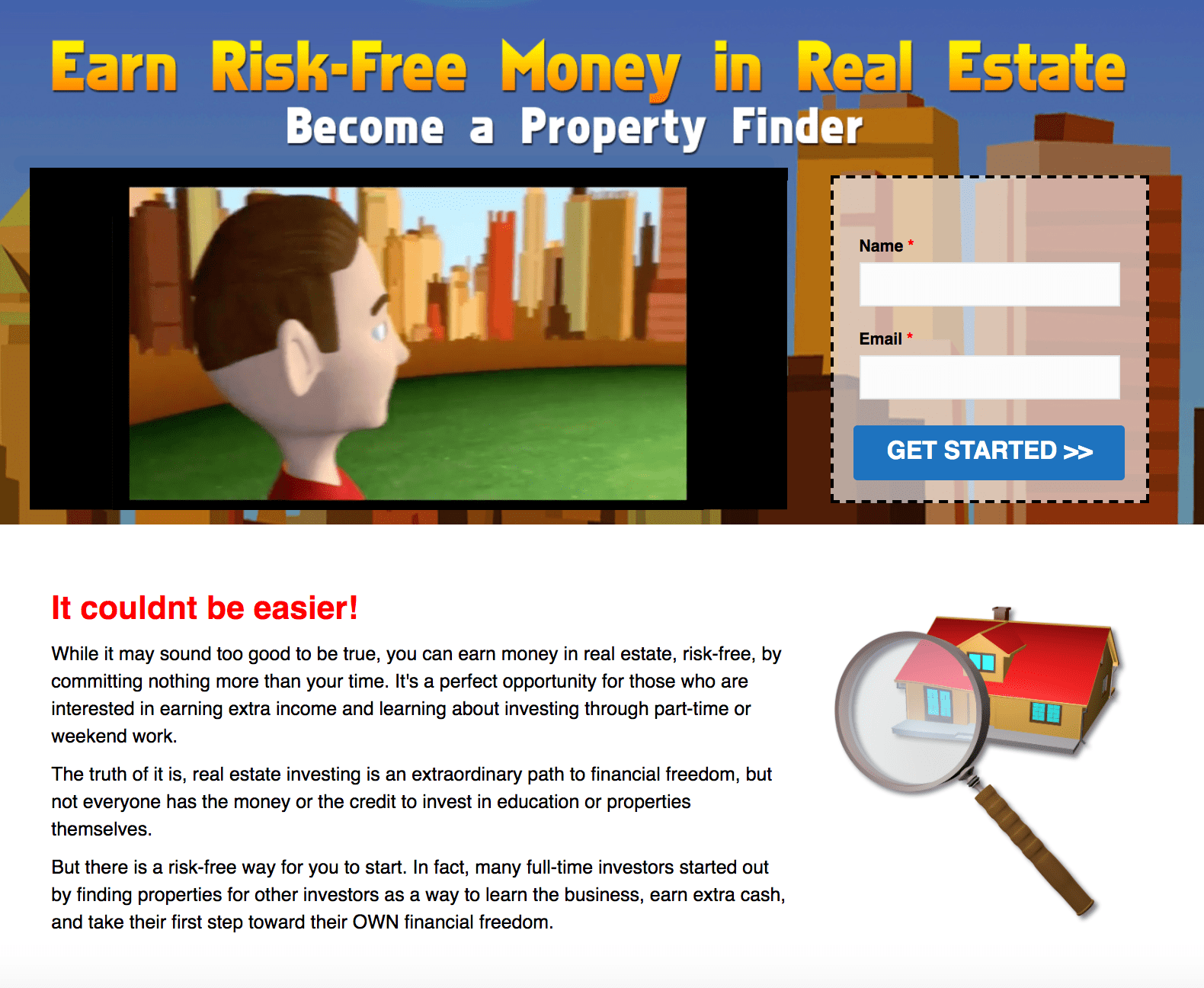 Screenshot of the real estate bird dog landing page inside REI BlackBook